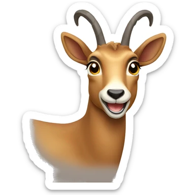 happy smiling brown chamois front sticker
