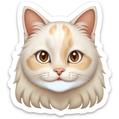 gato blanco con manchitas marrones y pelo largo con ojos de enamorado sticker