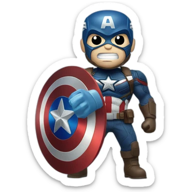 Captain America with mask playing video game sticker