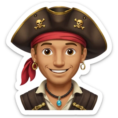 Belted pirate man with earring
 sticker