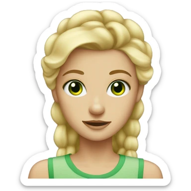 blonde girl with green eyes and freckles sticker