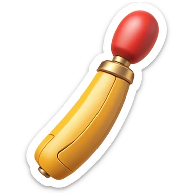 Clash of Clans aesthetic: Cinematic Playful Wii Nunchuk Portrait Emoji, rendered in a 3D vector-style similar to standard emojis with minimal shading and bold, simplified shapes. A compact, distinct form with signature details, softly glowing with a nostalgic gaming charm. Simplified yet unmistakably iconic, highly detailed and consistent, glowing with a soft radiance and high shine. Stylized with a touch of retro gaming magic and a soft glowing outline, capturing the essence of a beloved gaming relic with a friendly, playful manner! sticker