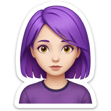 girl with purple hair sticker