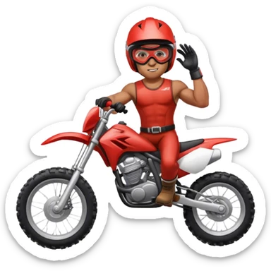 Man with red dirt bike  sticker
