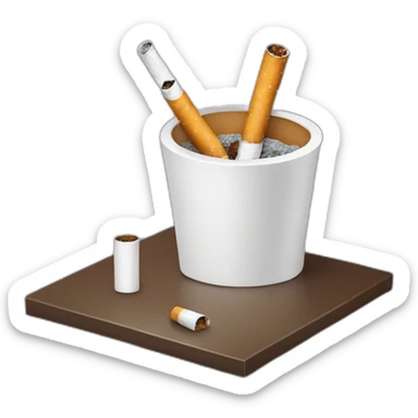 Cigarette qui est aux toilettes en buvant un café sticker