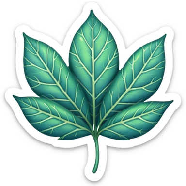 Leaf with holographic veins sticker