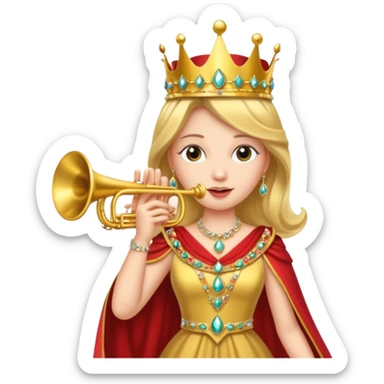 queen is playing on trumpet sticker