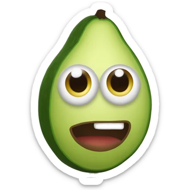 Creame un estiker de un aguacate con ojos y boca sticker