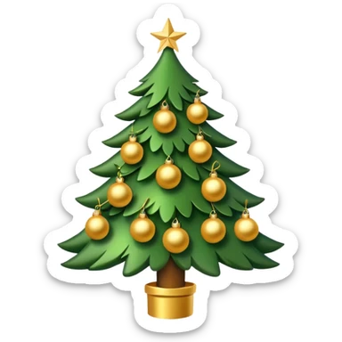 Christmas tree with Gold decorations sticker