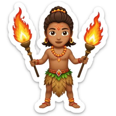 hawaiian fire dancer sticker