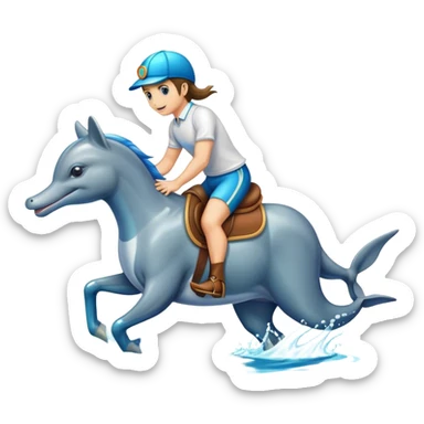 Horse riding dolphin sticker