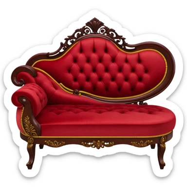 Antique Red chaise lounge sticker