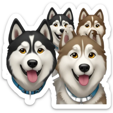 Sled dog team sticker