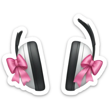 Apple headphones with a pink bow sticker