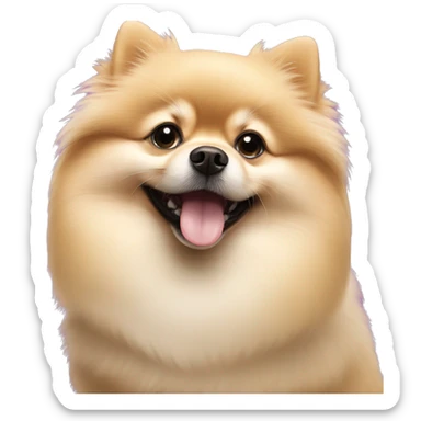 Creme Pomeranian celebrates Birthday sticker