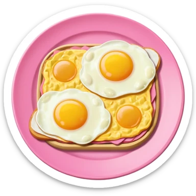 Toki Doki kawaii SPAM and eggs plate sticker