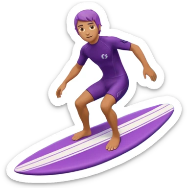 glitter surfer purple surf in wave ocean cian sticker