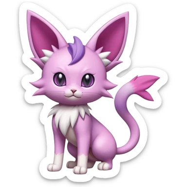 Espeon-Meowth-Skitty-Fakémon-hybrid-creature (full body)  sticker