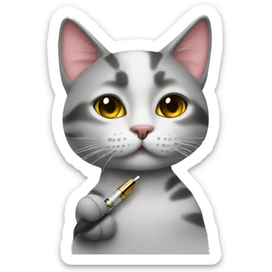 Cat with a THC pen sticker