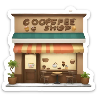 Cute coffee shop sticker