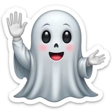 Cute ghost siéging heil sticker