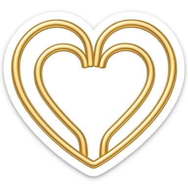 the heart is made from a paper clip, one side is gold and the other is silver sticker