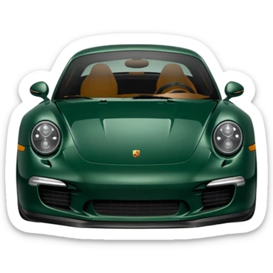 Dark green front view Porsche  sticker