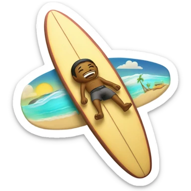 Sleeping on a surfboard in Hawaii sticker