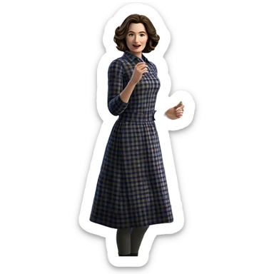plaid dress girl indoors sticker