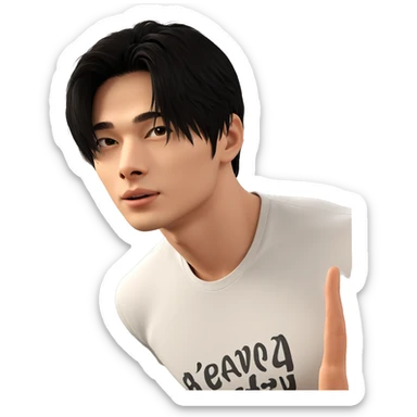 young man in white shirt sticker