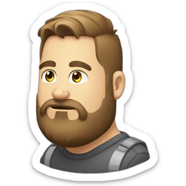 neck beard fat gamer guy using a pc sticker