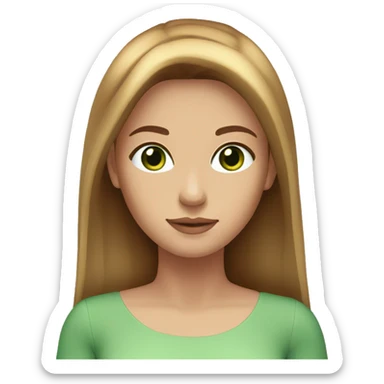 golden brown straight hair, green eyes, lilac dress sticker