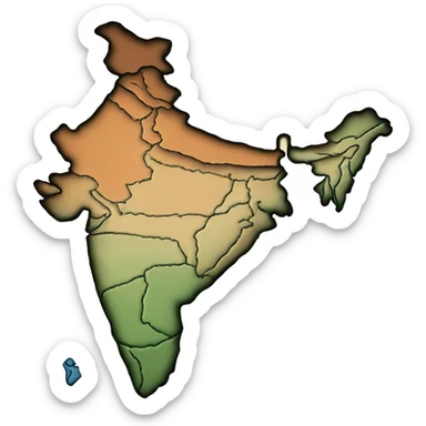 map showing undivided india sticker