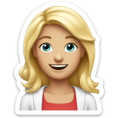 happy blonde woman with a lot of gifts sticker