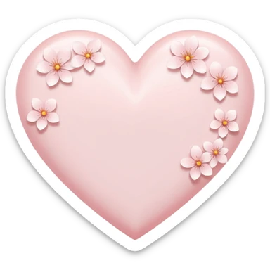 white heart emoji with subtle sakura petal texture sticker
