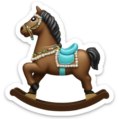 Bead on rocking horse sticker