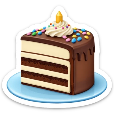 multi-layer cake slice with cream layers sticker