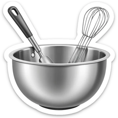 mixing bowl and whisk, simple and bright sticker