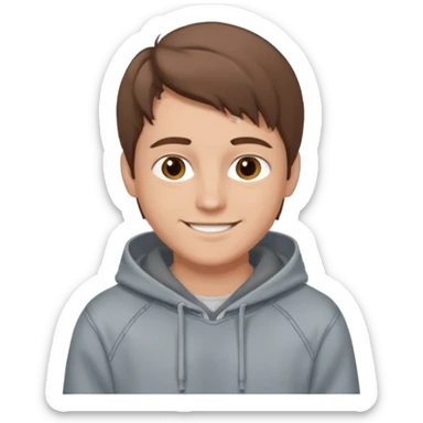 Kjekk gutt (lys i huden) som har pynta seg. Har på seg Jeans og grå hette genser og håret skal være  midtskill og fargen på håret er brunt. Litt øyevipper men ikke mye og litt mørke brun. Skal se HOT Å SEXY UT smile mer!!! sticker