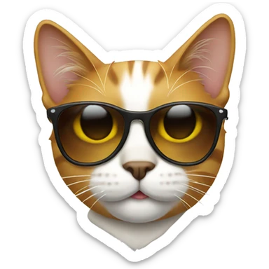 Cat with sunglasses sticker