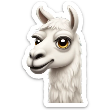sad animal lama sticker