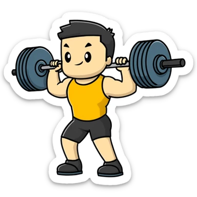 Person exercising with weights at the gym sticker