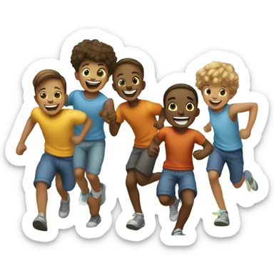 boys enjoying day outdoors sticker