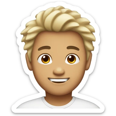 half chinese, half filipino guy with fair skin and cute smile and fluffy hair sticker