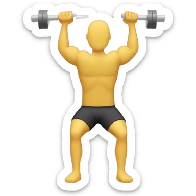 shoulder press viewed from back. yellow skin tone sticker