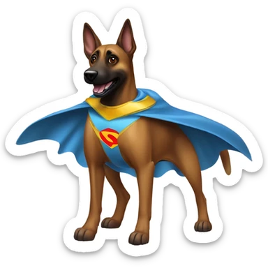 1 brown Malinois dog as the flying superhero Space ghost. sticker