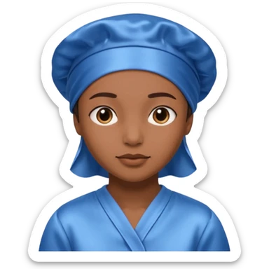  Satin sleep Bonnet emoji brown skin  sticker