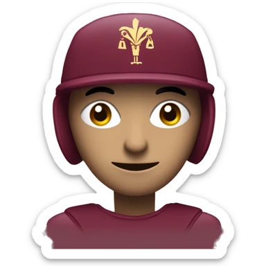 bot in claret color with the logo of Universidad Rey Juan Carlos in the background sticker