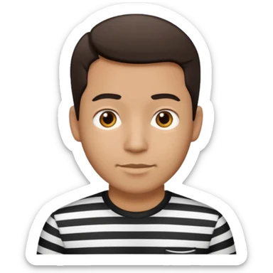 Man with black Striped Shirt not t shirt sticker