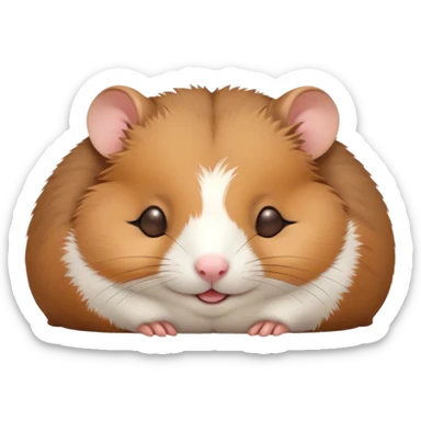 Meme-Worthy Cute Sleeping Brown Hamster Portrait Emoji, Head resting peacefully with a contented smile, showcasing a delightfully compact build and a luxuriously soft rich brown fur, eyes shut in a serene nap, Simplified yet hilariously adorable features, highly detailed, glowing with a soft, drowsy light, high shine, relaxed and utterly lovable, stylized with an air of playful laziness, bright and heartwarming, soft glowing outline, capturing the essence of a comically sleepy hamster, so meme-worthy it feels like it could instantly become the next viral sensation of adorable slumber! sticker